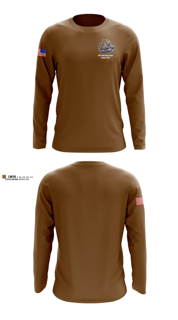 Long Sleeve Performance Shirt, USS NEB GOLD TIGER CRUISE 27, Navy, Teamtime, Team time, sublimation, custom sports apparel, team uniforms, spirit wear, spiritwear, sports uniforms, custom shirts, team store, custom team store, fundraiser sports, apparel fundraiser