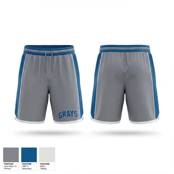 Athletic Shorts With Pockets, Grays (like the old Negro League team), Baseball, Teamtime, Team time, sublimation, custom sports apparel, team uniforms, spirit wear, spiritwear, sports uniforms, custom shirts, team store, custom team store, fundraiser sports, apparel fundraiser