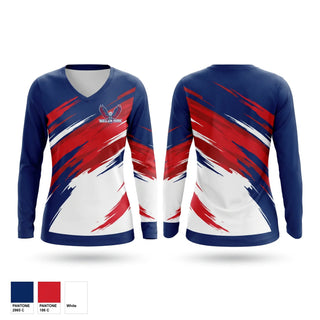 Womens Long Sleeve Vneck Shirt, Wellen Park High School Color Guard, Cheer, Teamtime, Team time, sublimation, custom sports apparel, team uniforms, spirit wear, spiritwear, sports uniforms, custom shirts, team store, custom team store, fundraiser sports, apparel fundraiser