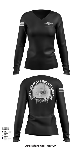 Womens Long Sleeve Vneck Shirt, USS Jefferson City FCPOA, Navy, Teamtime, Team time, sublimation, custom sports apparel, team uniforms, spirit wear, spiritwear, sports uniforms, custom shirts, team store, custom team store, fundraiser sports, apparel fundraiser