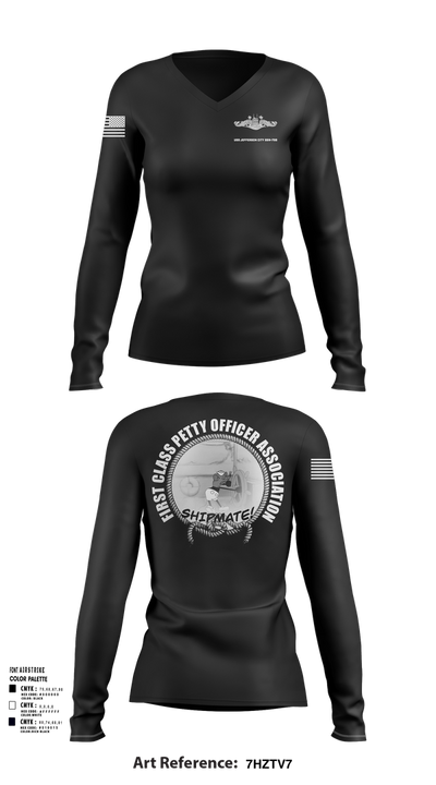 USS Jefferson City FCPOA Women's Long Sleeve V-neck Shirt - 5