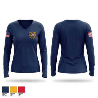 Womens Long Sleeve Vneck Shirt, Wheeling Police Department, Police, Teamtime, Team time, sublimation, custom sports apparel, team uniforms, spirit wear, spiritwear, sports uniforms, custom shirts, team store, custom team store, fundraiser sports, apparel fundraiser