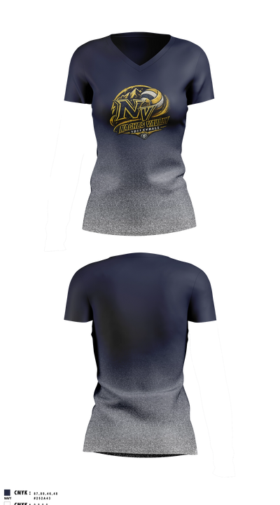 Naches Valley Ranger Basketball Women's Short Sleeve V-neck Shirt - 9