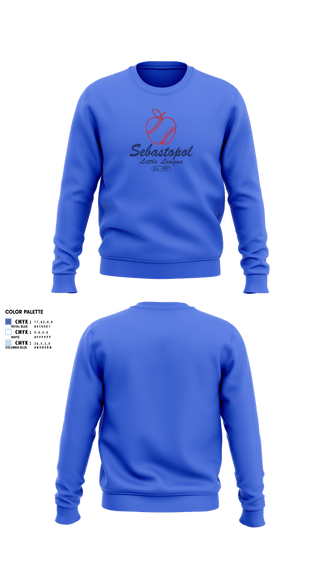 Crew Neck Sweatshirt, Sebastopol Little League, Baseball, Teamtime, Team time, sublimation, custom sports apparel, team uniforms, spirit wear, spiritwear, sports uniforms, custom shirts, team store, custom team store, fundraiser sports, apparel fundraiser