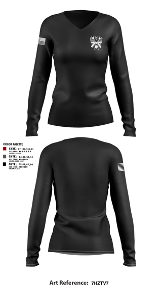 Womens Long Sleeve Vneck Shirt, 319th IEW, , Teamtime, Team time, sublimation, custom sports apparel, team uniforms, spirit wear, spiritwear, sports uniforms, custom shirts, team store, custom team store, fundraiser sports, apparel fundraiser
