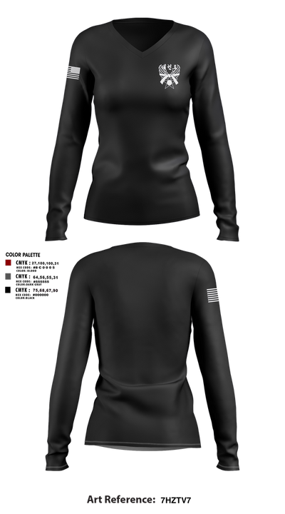 319th IEW Women's Long Sleeve V-neck Shirt - 3