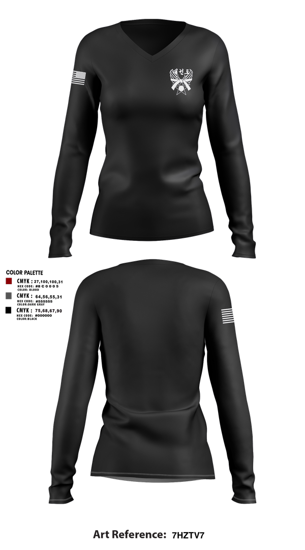 Womens Long Sleeve Vneck Shirt, 319th IEW, , Teamtime, Team time, sublimation, custom sports apparel, team uniforms, spirit wear, spiritwear, sports uniforms, custom shirts, team store, custom team store, fundraiser sports, apparel fundraiser