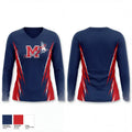 Manalapan Braves 9U Blue 20207398 Women's Long Sleeve V-neck Shirt - 1