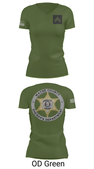 Womens Short Sleeve Vneck Shirt, Wayne County Sheriff’s Department, Police, Teamtime, Team time, sublimation, custom sports apparel, team uniforms, spirit wear, spiritwear, sports uniforms, custom shirts, team store, custom team store, fundraiser sports, apparel fundraiser