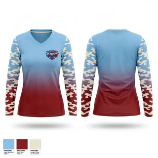 Womens Long Sleeve Vneck Shirt, GSOT Sports, , Teamtime, Team time, sublimation, custom sports apparel, team uniforms, spirit wear, spiritwear, sports uniforms, custom shirts, team store, custom team store, fundraiser sports, apparel fundraiser