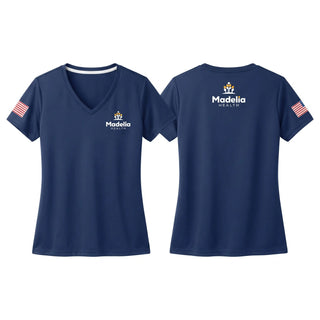 Womens Short Sleeve Vneck Shirt, Madelia Health EMS, EMS/EMT, Teamtime, Team time, sublimation, custom sports apparel, team uniforms, spirit wear, spiritwear, sports uniforms, custom shirts, team store, custom team store, fundraiser sports, apparel fundraiser