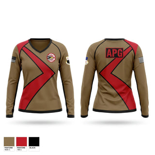 Womens Long Sleeve Vneck Shirt, 480th AMU, Air Force, Teamtime, Team time, sublimation, custom sports apparel, team uniforms, spirit wear, spiritwear, sports uniforms, custom shirts, team store, custom team store, fundraiser sports, apparel fundraiser