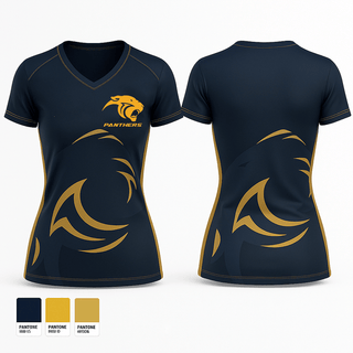 Womens Short Sleeve Vneck Shirt, Panthers, , Teamtime, Team time, sublimation, custom sports apparel, team uniforms, spirit wear, spiritwear, sports uniforms, custom shirts, team store, custom team store, fundraiser sports, apparel fundraiser