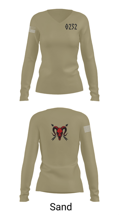 0232 89071174 Women's Long Sleeve V-neck Shirt - 97