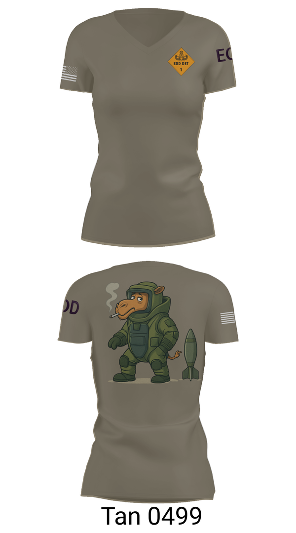 Womens Short Sleeve Vneck Shirt, 1st EOD DET, , Teamtime, Team time, sublimation, custom sports apparel, team uniforms, spirit wear, spiritwear, sports uniforms, custom shirts, team store, custom team store, fundraiser sports, apparel fundraiser