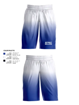 Mens Basketball Shorts, Detroit Ballers, Men's Basketball, Teamtime, Team time, sublimation, custom sports apparel, team uniforms, spirit wear, spiritwear, sports uniforms, custom shirts, team store, custom team store, fundraiser sports, apparel fundraiser