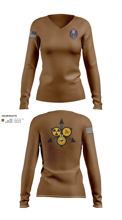 51st WMD-CST 41822234 Women's Long Sleeve V-neck Shirt - 20