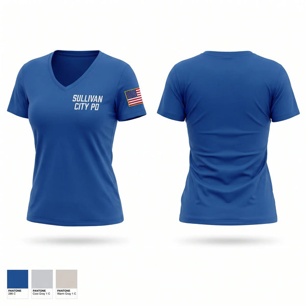 Womens Short Sleeve Vneck Shirt, Sullivan City PD, Police, Teamtime, Team time, sublimation, custom sports apparel, team uniforms, spirit wear, spiritwear, sports uniforms, custom shirts, team store, custom team store, fundraiser sports, apparel fundraiser