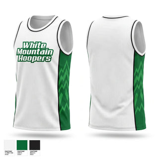 Mens Basketball Jersey, White Mountain Hoopers, Men's Basketball, Teamtime, Team time, sublimation, custom sports apparel, team uniforms, spirit wear, spiritwear, sports uniforms, custom shirts, team store, custom team store, fundraiser sports, apparel fundraiser