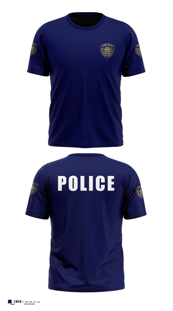 Old School Cotton Shirt, Cresco Police Department, Police, Teamtime, Team time, sublimation, custom sports apparel, team uniforms, spirit wear, spiritwear, sports uniforms, custom shirts, team store, custom team store, fundraiser sports, apparel fundraiser