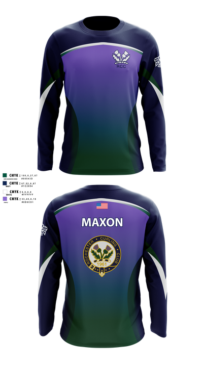 Rochester Curling Club Long Sleeve Performance Shirt - 100