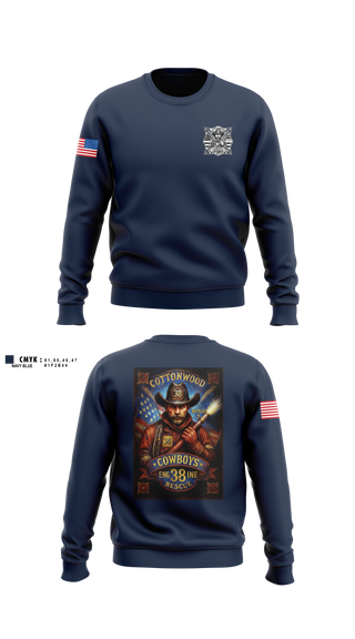 Crew Neck Sweatshirt, Cottonwood Cowboys, Fire Department, Teamtime, Team time, sublimation, custom sports apparel, team uniforms, spirit wear, spiritwear, sports uniforms, custom shirts, team store, custom team store, fundraiser sports, apparel fundraiser