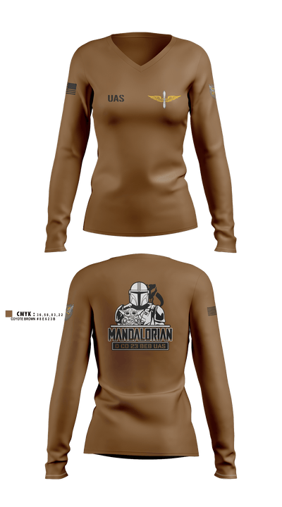 23rd BEB UAS 32441803 Women's Long Sleeve V-neck Shirt - 4