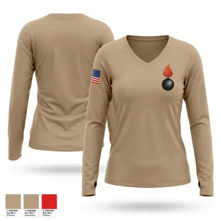 Womens Long Sleeve Vneck Shirt, AMMO, Air Force, Teamtime, Team time, sublimation, custom sports apparel, team uniforms, spirit wear, spiritwear, sports uniforms, custom shirts, team store, custom team store, fundraiser sports, apparel fundraiser