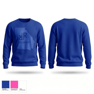 Crew Neck Sweatshirt, Revamp Track Club, Track & Field, Teamtime, Team time, sublimation, custom sports apparel, team uniforms, spirit wear, spiritwear, sports uniforms, custom shirts, team store, custom team store, fundraiser sports, apparel fundraiser