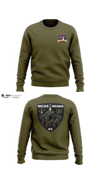 Crew Neck Sweatshirt, MCAS Miramar Military Working Dog Section, Marines, Teamtime, Team time, sublimation, custom sports apparel, team uniforms, spirit wear, spiritwear, sports uniforms, custom shirts, team store, custom team store, fundraiser sports, apparel fundraiser