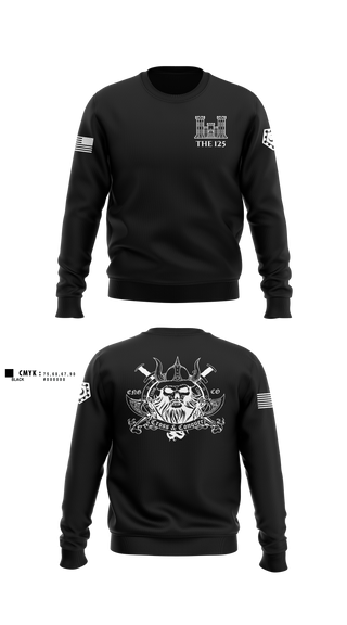 Crew Neck Sweatshirt, 125 ENGINEER COMPANY, National Guard, Teamtime, Team time, sublimation, custom sports apparel, team uniforms, spirit wear, spiritwear, sports uniforms, custom shirts, team store, custom team store, fundraiser sports, apparel fundraiser