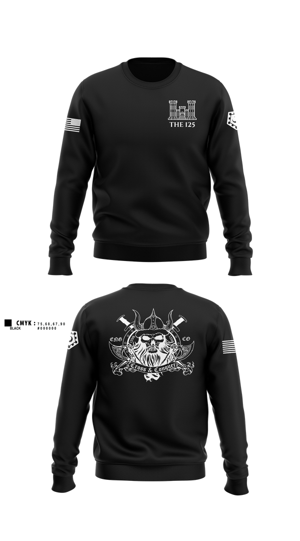 Crew Neck Sweatshirt, 125 ENGINEER COMPANY, National Guard, Teamtime, Team time, sublimation, custom sports apparel, team uniforms, spirit wear, spiritwear, sports uniforms, custom shirts, team store, custom team store, fundraiser sports, apparel fundraiser