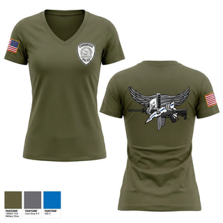 Womens Short Sleeve Vneck Shirt, Cambridge SRT, Police, Teamtime, Team time, sublimation, custom sports apparel, team uniforms, spirit wear, spiritwear, sports uniforms, custom shirts, team store, custom team store, fundraiser sports, apparel fundraiser