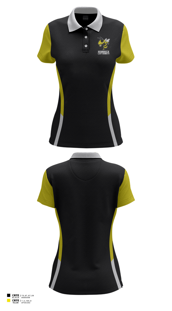 Womens Short Sleeve Performance Polo, Hornbeck Lady Hornets, Softball, Teamtime, Team time, sublimation, custom sports apparel, team uniforms, spirit wear, spiritwear, sports uniforms, custom shirts, team store, custom team store, fundraiser sports, apparel fundraiser