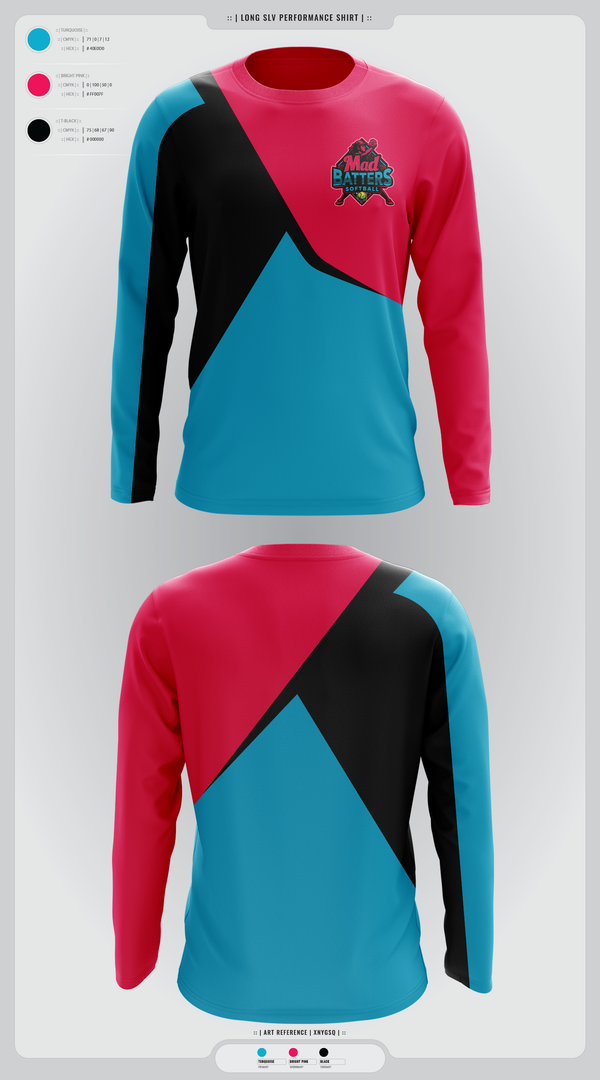 Long Sleeve Performance Shirt, MadBatters Softball, Softball, Teamtime, Team time, sublimation, custom sports apparel, team uniforms, spirit wear, spiritwear, sports uniforms, custom shirts, team store, custom team store, fundraiser sports, apparel fundraiser