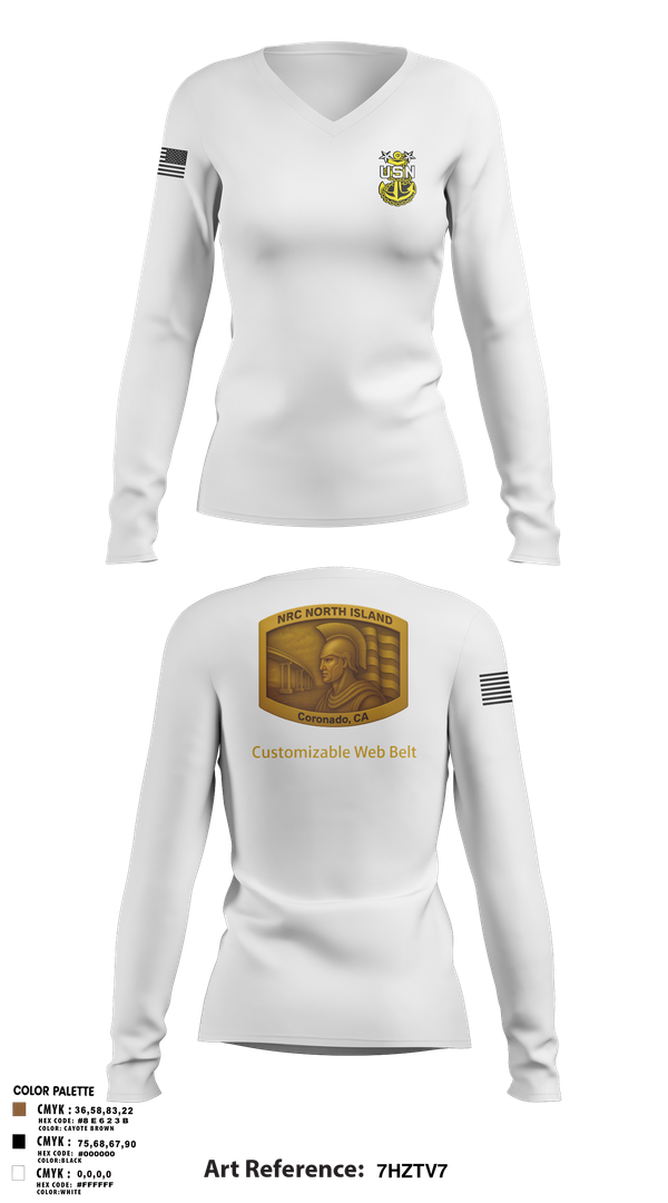 Womens Long Sleeve Vneck Shirt, NRC NORTH ISLAND, Navy, Teamtime, Team time, sublimation, custom sports apparel, team uniforms, spirit wear, spiritwear, sports uniforms, custom shirts, team store, custom team store, fundraiser sports, apparel fundraiser