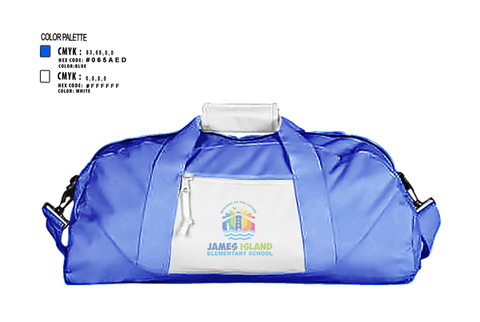Duffle Bag, James Island Elementary School, Spirit Store, Teamtime, Team time, sublimation, custom sports apparel, team uniforms, spirit wear, spiritwear, sports uniforms, custom shirts, team store, custom team store, fundraiser sports, apparel fundraiser