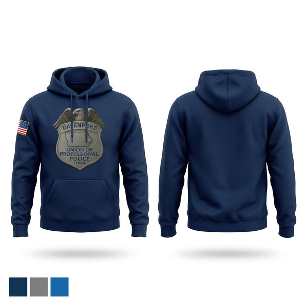 Hoodie, Davenport Union of Professional Police, Police, Teamtime, Team time, sublimation, custom sports apparel, team uniforms, spirit wear, spiritwear, sports uniforms, custom shirts, team store, custom team store, fundraiser sports, apparel fundraiser