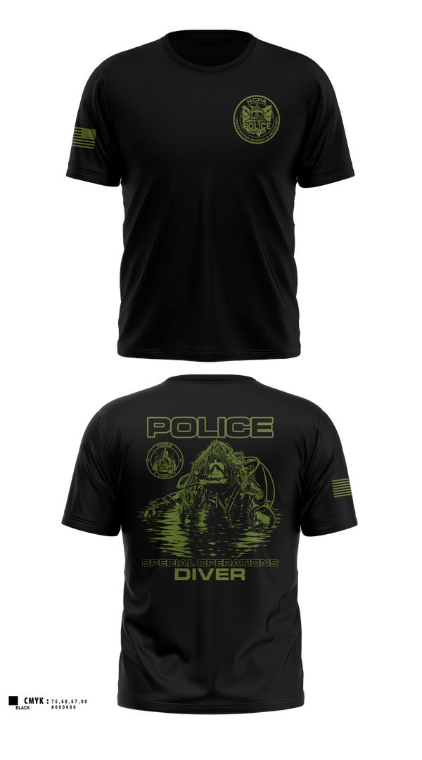 Hamilton County Police Association Dive Team 10308162 Short Sleeve Performance Shirt - 10