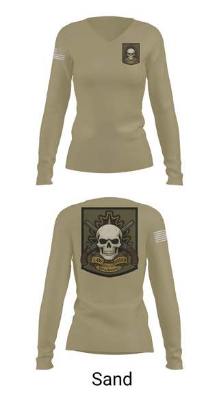 Womens Long Sleeve Vneck Shirt, 430th MP Detachment, , Teamtime, Team time, sublimation, custom sports apparel, team uniforms, spirit wear, spiritwear, sports uniforms, custom shirts, team store, custom team store, fundraiser sports, apparel fundraiser
