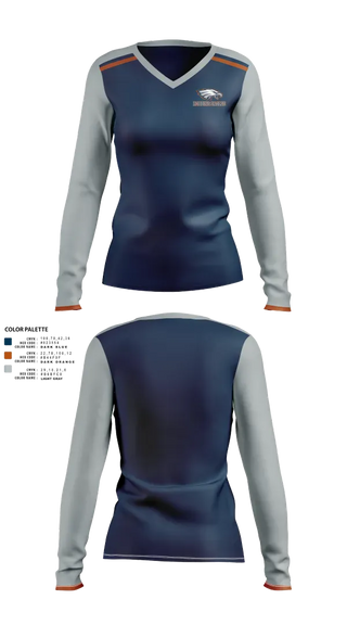 Womens Long Sleeve Vneck Shirt, Robbins Eagles, , Teamtime, Team time, sublimation, custom sports apparel, team uniforms, spirit wear, spiritwear, sports uniforms, custom shirts, team store, custom team store, fundraiser sports, apparel fundraiser