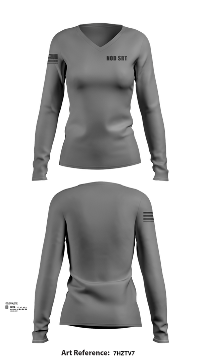 NOD SRT 79617066 Women's Long Sleeve V-neck Shirt - 102