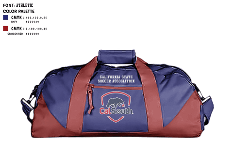 Duffle Bag, California State Soccer Association – South (Cal South), Men's Soccer, Teamtime, Team time, sublimation, custom sports apparel, team uniforms, spirit wear, spiritwear, sports uniforms, custom shirts, team store, custom team store, fundraiser sports, apparel fundraiser