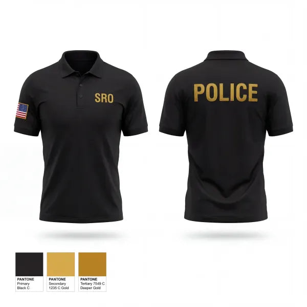 Short Sleeve Performance Polo, School Resource Officer, Police, Teamtime, Team time, sublimation, custom sports apparel, team uniforms, spirit wear, spiritwear, sports uniforms, custom shirts, team store, custom team store, fundraiser sports, apparel fundraiser