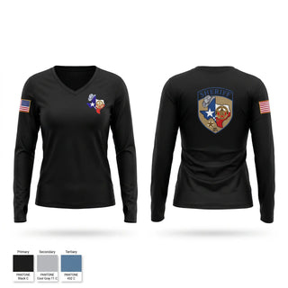 Womens Long Sleeve Vneck Shirt, Martin County Sheriff’s Office, Police, Teamtime, Team time, sublimation, custom sports apparel, team uniforms, spirit wear, spiritwear, sports uniforms, custom shirts, team store, custom team store, fundraiser sports, apparel fundraiser