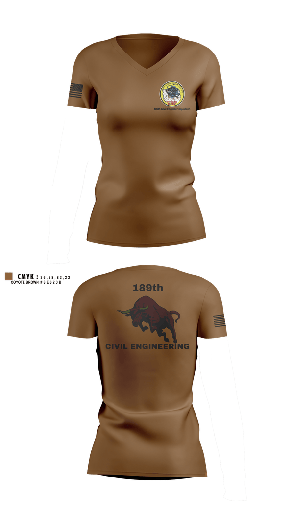 Womens Short Sleeve Vneck Shirt, 189th Civil Engineering, Air Force, Teamtime, Team time, sublimation, custom sports apparel, team uniforms, spirit wear, spiritwear, sports uniforms, custom shirts, team store, custom team store, fundraiser sports, apparel fundraiser