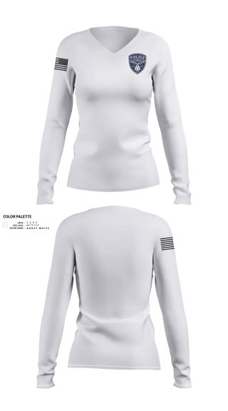 Womens Long Sleeve Vneck Shirt, Maumelle PD, Police, Teamtime, Team time, sublimation, custom sports apparel, team uniforms, spirit wear, spiritwear, sports uniforms, custom shirts, team store, custom team store, fundraiser sports, apparel fundraiser