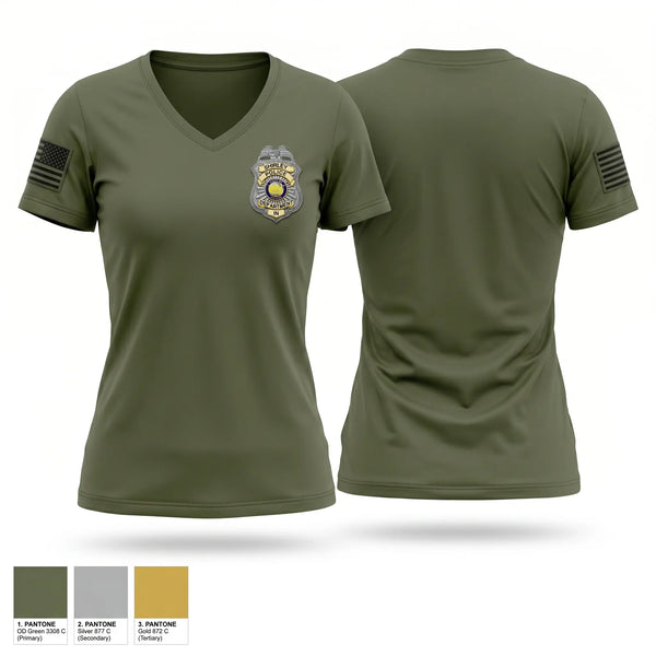 Womens Short Sleeve Vneck Shirt, Shirley Police Department, Police, Teamtime, Team time, sublimation, custom sports apparel, team uniforms, spirit wear, spiritwear, sports uniforms, custom shirts, team store, custom team store, fundraiser sports, apparel fundraiser