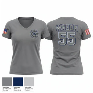 Womens Short Sleeve Vneck Shirt, Highspire Fire Department, Fire Department, Teamtime, Team time, sublimation, custom sports apparel, team uniforms, spirit wear, spiritwear, sports uniforms, custom shirts, team store, custom team store, fundraiser sports, apparel fundraiser