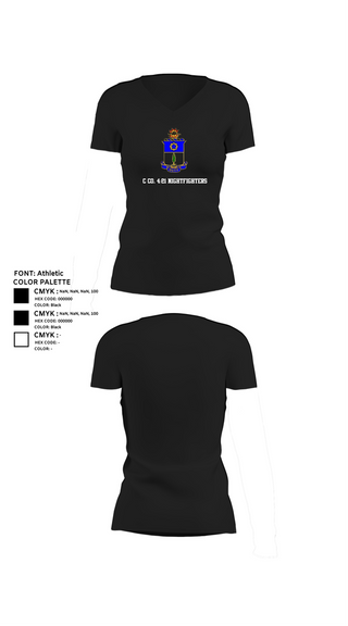 Womens Short Sleeve Vneck Shirt, C co. 4/21 Nightfighters, , Teamtime, Team time, sublimation, custom sports apparel, team uniforms, spirit wear, spiritwear, sports uniforms, custom shirts, team store, custom team store, fundraiser sports, apparel fundraiser